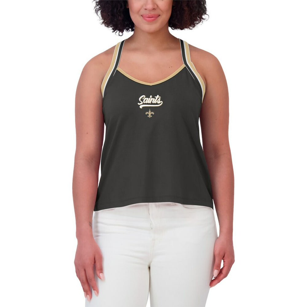 WEAR by Erin Andrews Women's Cross Strap Tri-Blend Tank Top - New Orleans Saints