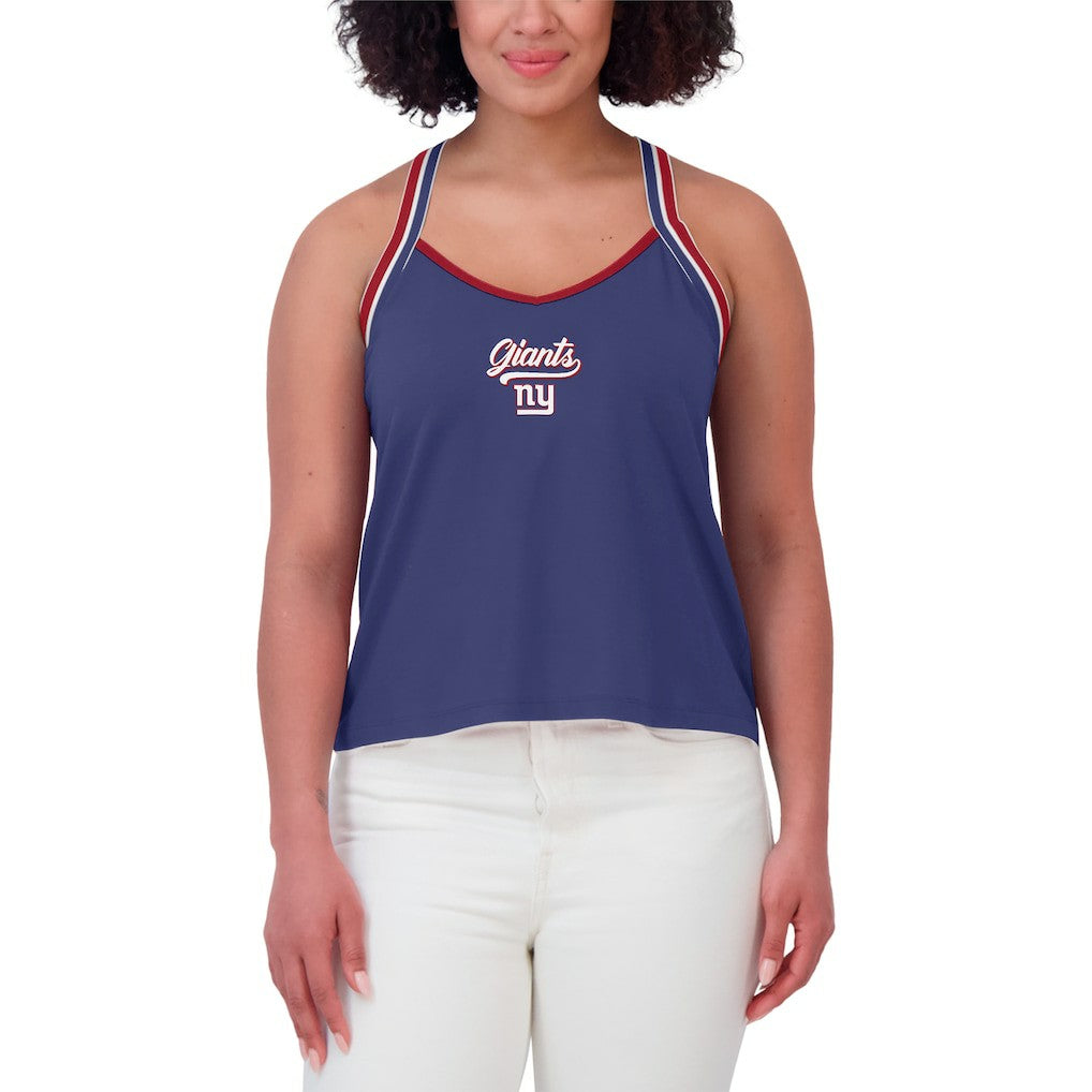 WEAR by Erin Andrews Women's Cross Strap Tri-Blend Tank Top - New York Giants
