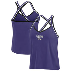 WEAR by Erin Andrews Women's Cross Strap Tri-Blend Tank Top - Baltimore Ravens