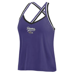 WEAR by Erin Andrews Women's Cross Strap Tri-Blend Tank Top - Baltimore Ravens
