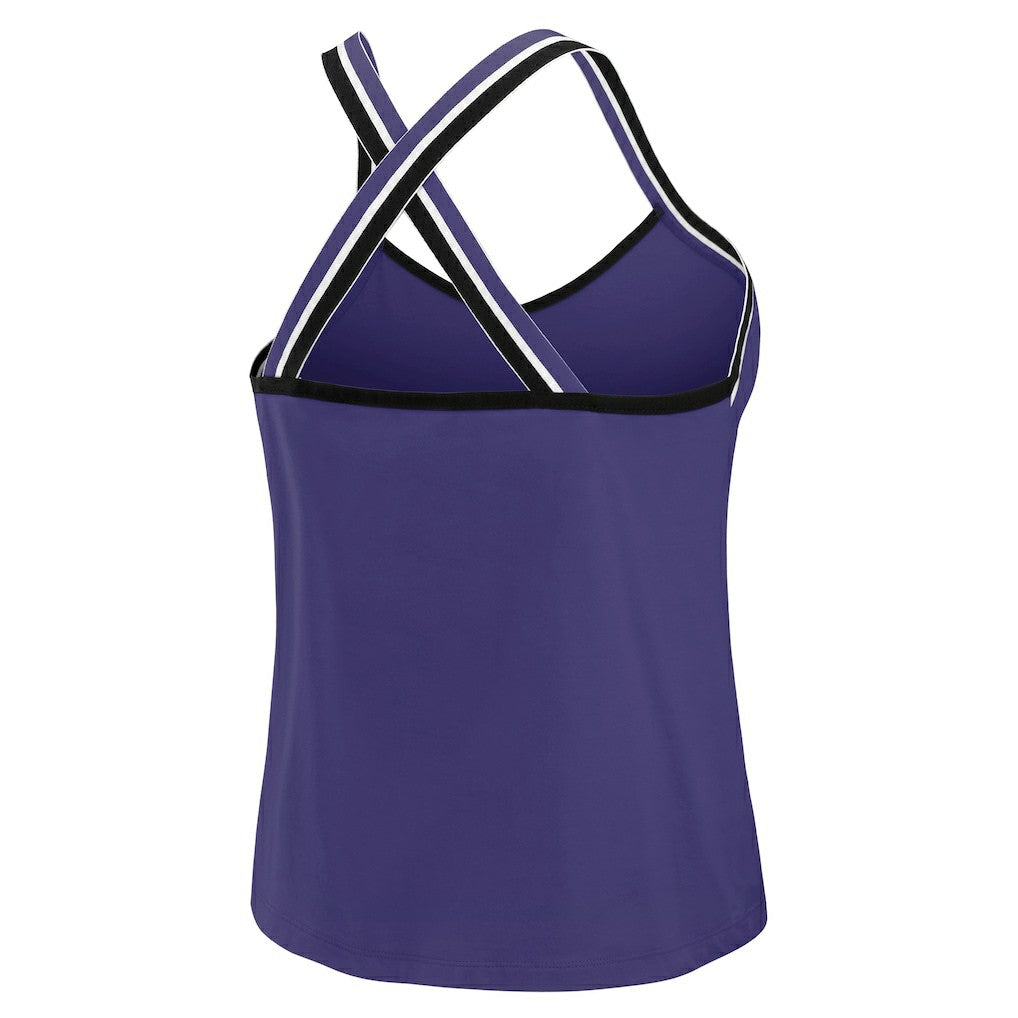 WEAR by Erin Andrews Women's Cross Strap Tri-Blend Tank Top - Baltimore Ravens