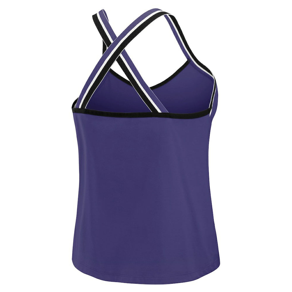 WEAR by Erin Andrews Women's Cross Strap Tri-Blend Tank Top - Baltimore Ravens