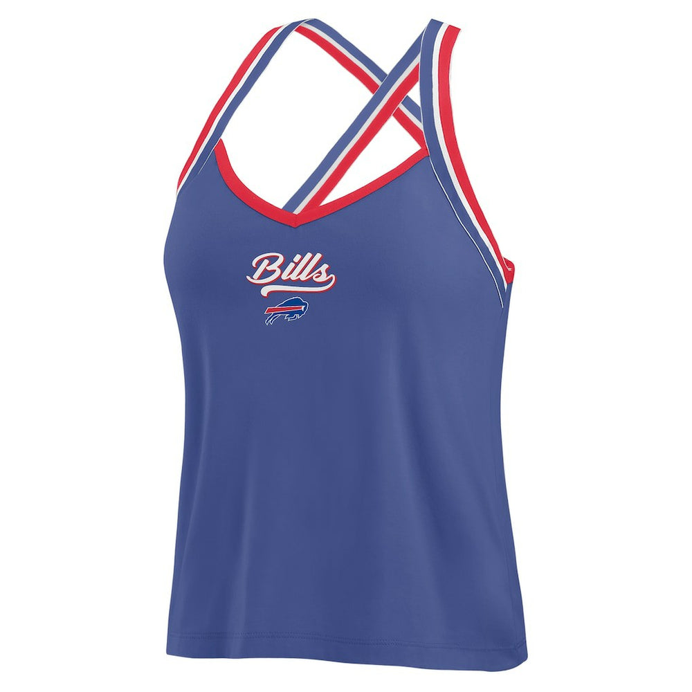 WEAR by Erin Andrews Women's Cross Strap Tri-Blend Tank Top - Buffalo Bills