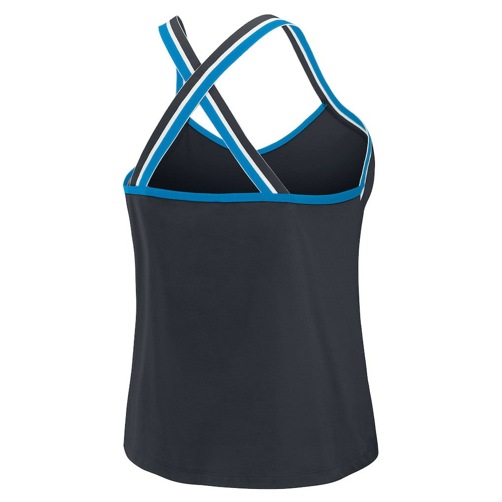 WEAR by Erin Andrews Women's Cross Strap Tri-Blend Tank Top - Carolina Panthers
