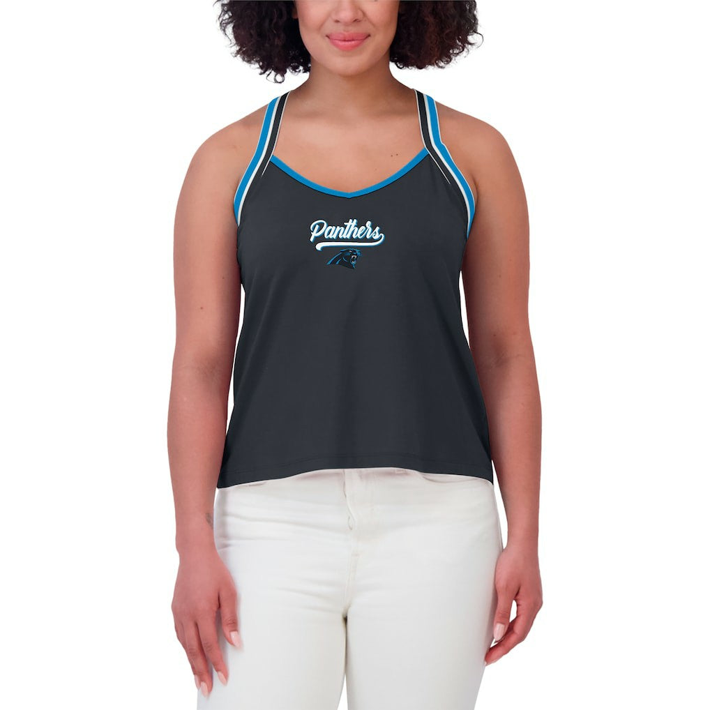 WEAR by Erin Andrews Women's Cross Strap Tri-Blend Tank Top - Carolina Panthers