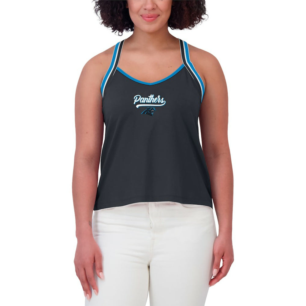 WEAR by Erin Andrews Women's Cross Strap Tri-Blend Tank Top - Carolina Panthers