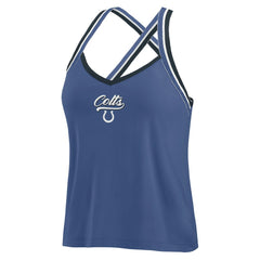 WEAR by Erin Andrews Women's Cross Strap Tri-Blend Tank Top - Indianapolis Colts