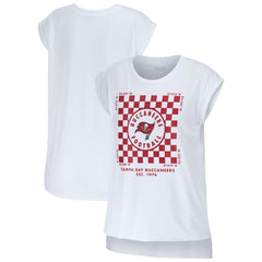 WEAR by Erin Andrews Women's Checker Muscle Tank Top - Tampa Bay Buccaneers