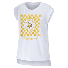 WEAR by Erin Andrews Women's Checker Muscle Tank Top - Minnesota Vikings