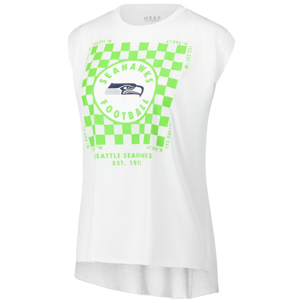 WEAR by Erin Andrews Women's Checker Muscle Tank Top - Seattle Seahawks