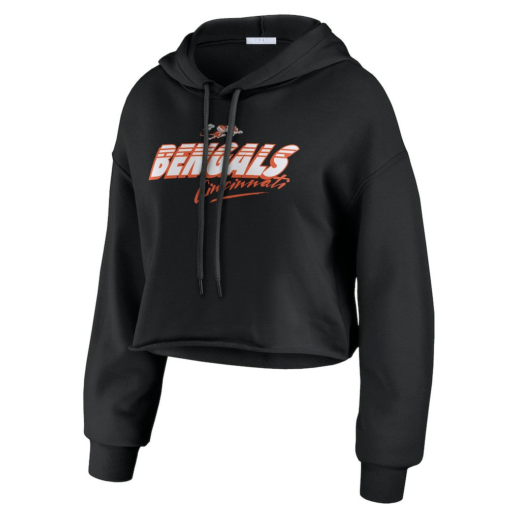 WEAR by Erin Andrews Women's Prime Cropped Pullover Hoodie - Cincinnati Bengals
