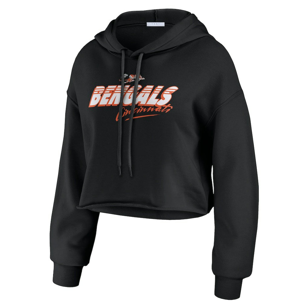 WEAR by Erin Andrews Women's Prime Cropped Pullover Hoodie - Cincinnati Bengals