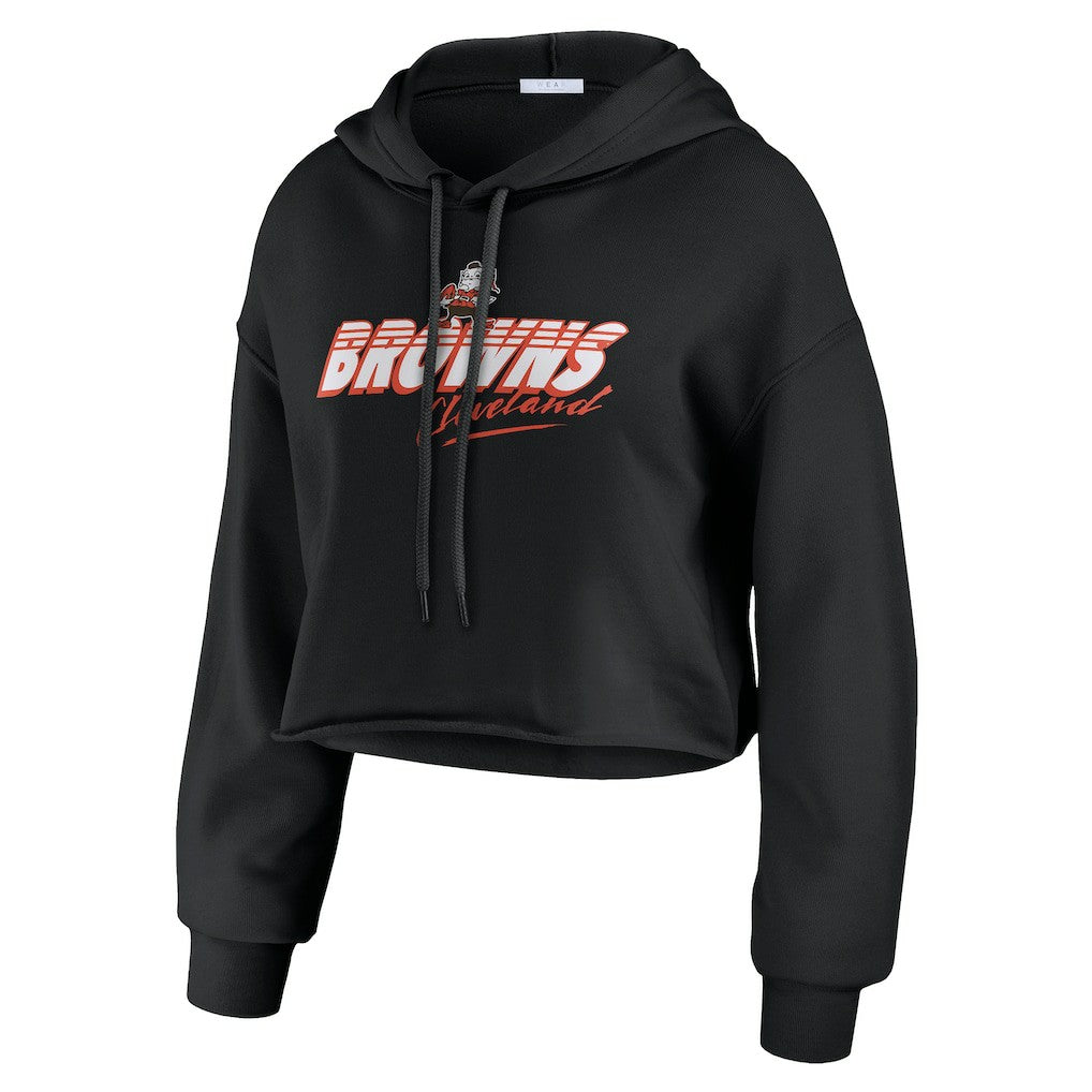 WEAR by Erin Andrews Women's Prime Cropped Pullover Hoodie - Cleveland Browns