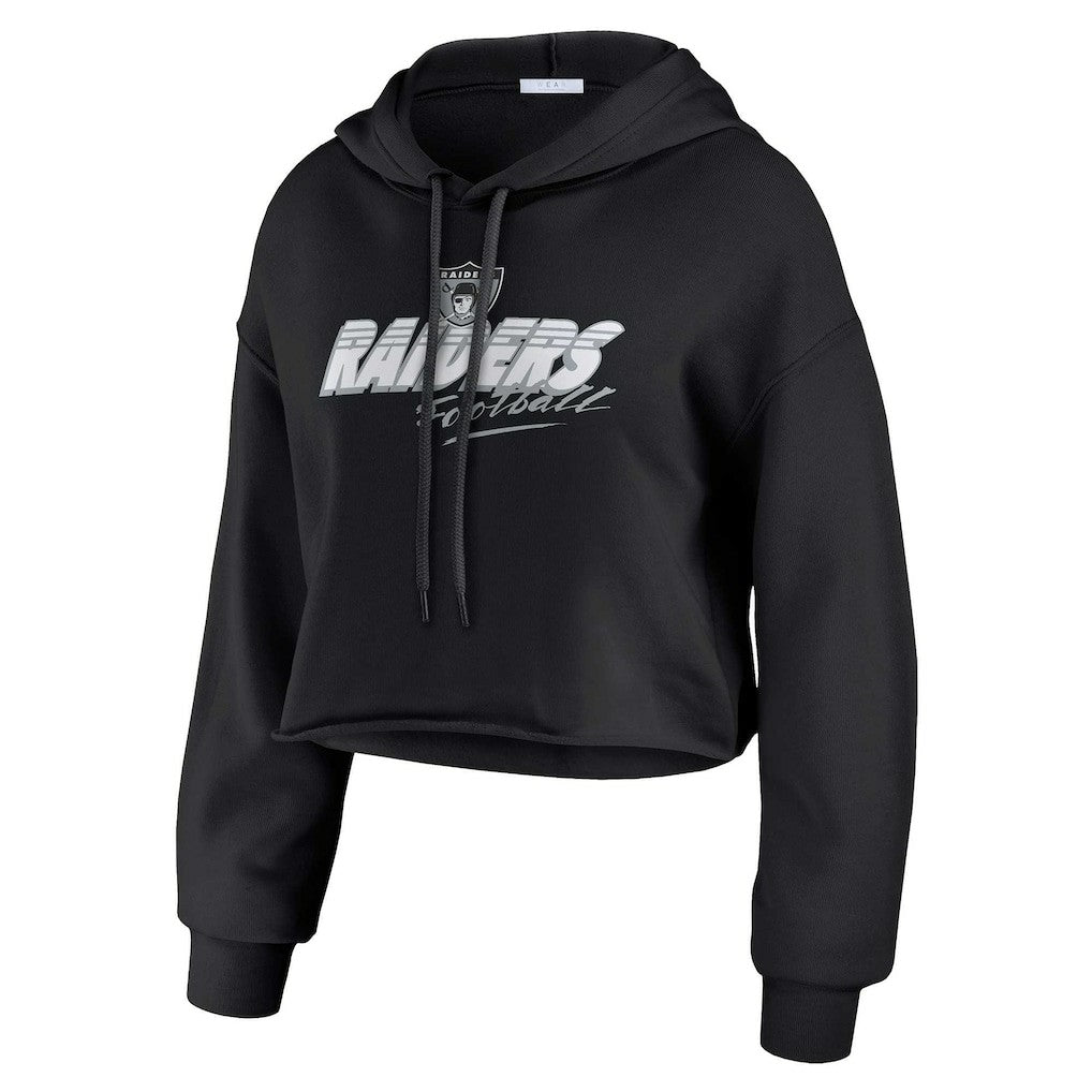 WEAR by Erin Andrews Women's Prime Cropped Pullover Hoodie - Las Vegas Raiders