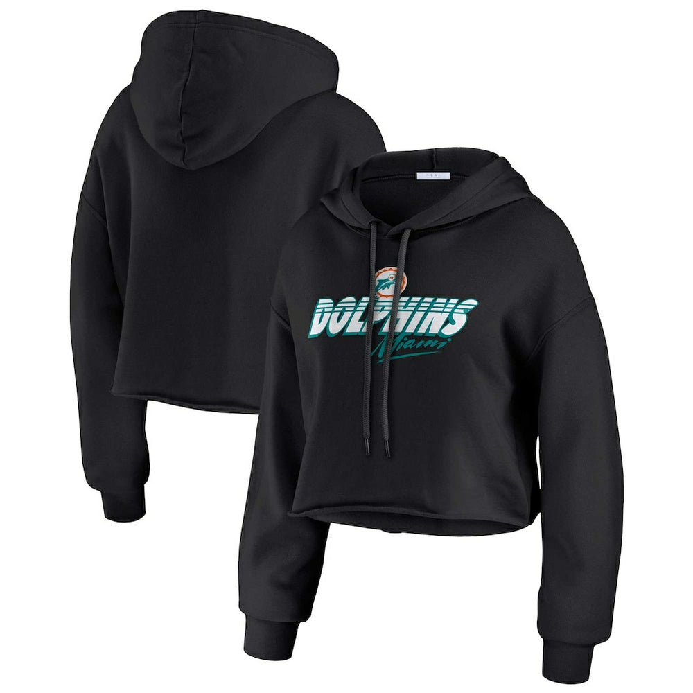 WEAR by Erin Andrews Women's Prime Cropped Pullover Hoodie - Miami Dolphins