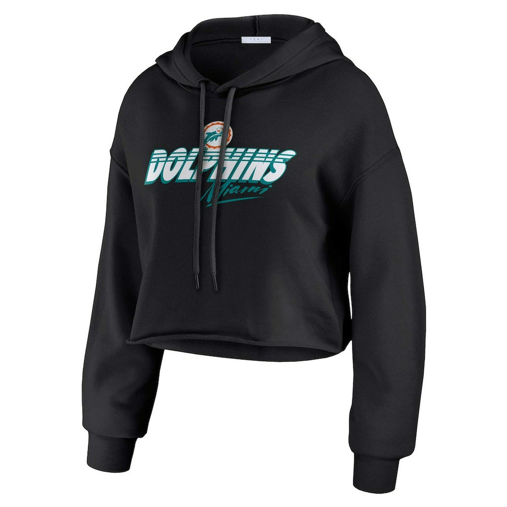 WEAR by Erin Andrews Women's Prime Cropped Pullover Hoodie - Miami Dolphins