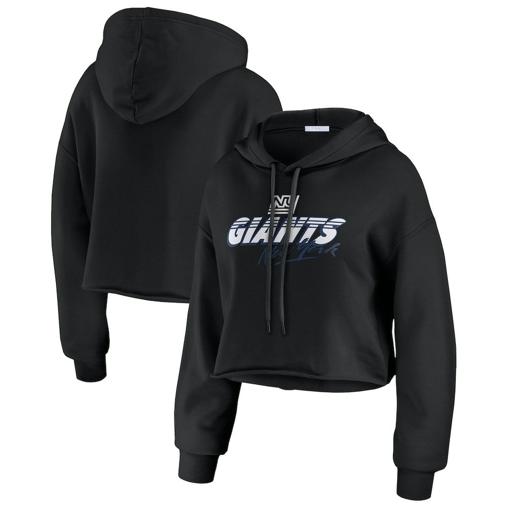 WEAR by Erin Andrews Women's Prime Cropped Pullover Hoodie - New York Giants