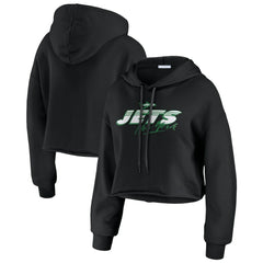 WEAR by Erin Andrews Women's Prime Cropped Pullover Hoodie - New York Jets