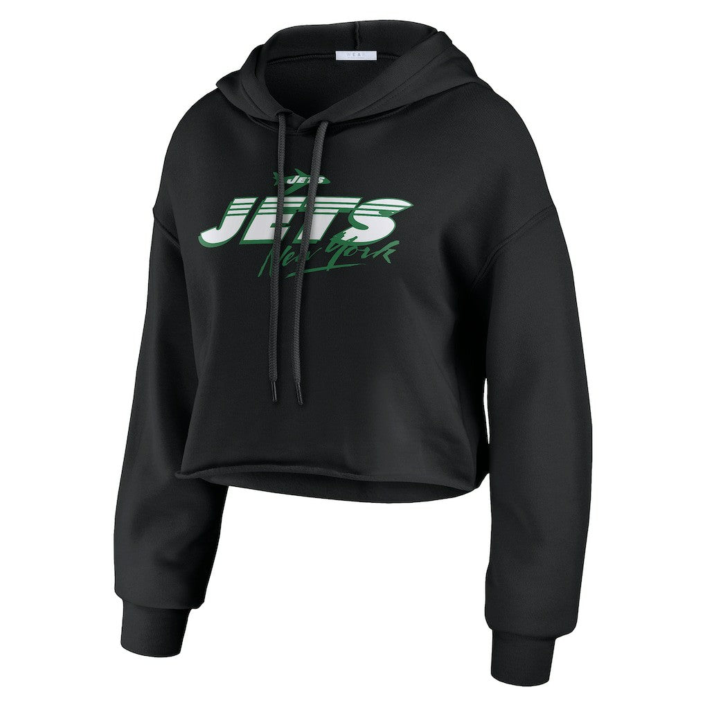 WEAR by Erin Andrews Women's Prime Cropped Pullover Hoodie - New York Jets