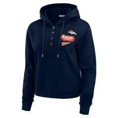 WEAR by Erin Andrews Women's Waffle-Knit Pullover Hoodie - Denver Broncos