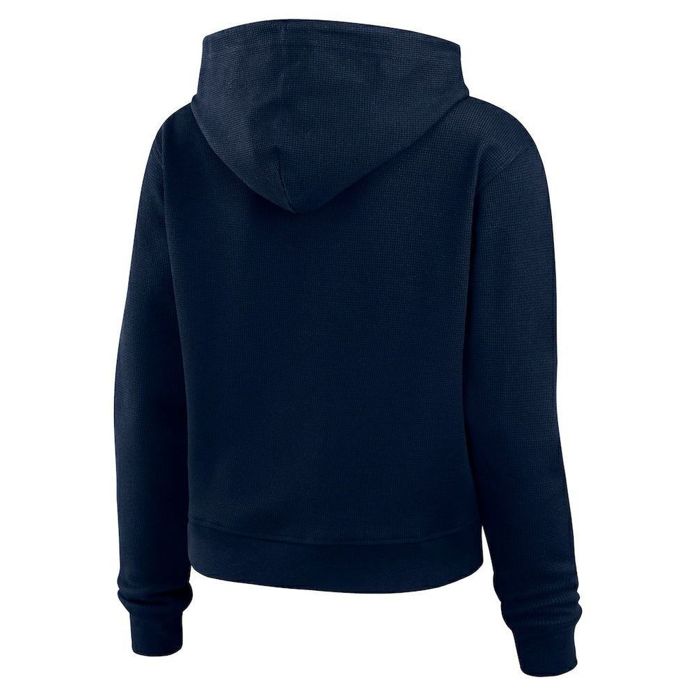 WEAR by Erin Andrews Women's Waffle-Knit Pullover Hoodie - Denver Broncos