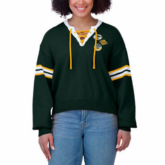 WEAR by Erin Andrews Women's Lace-Up Sweater - Green Bay Packers