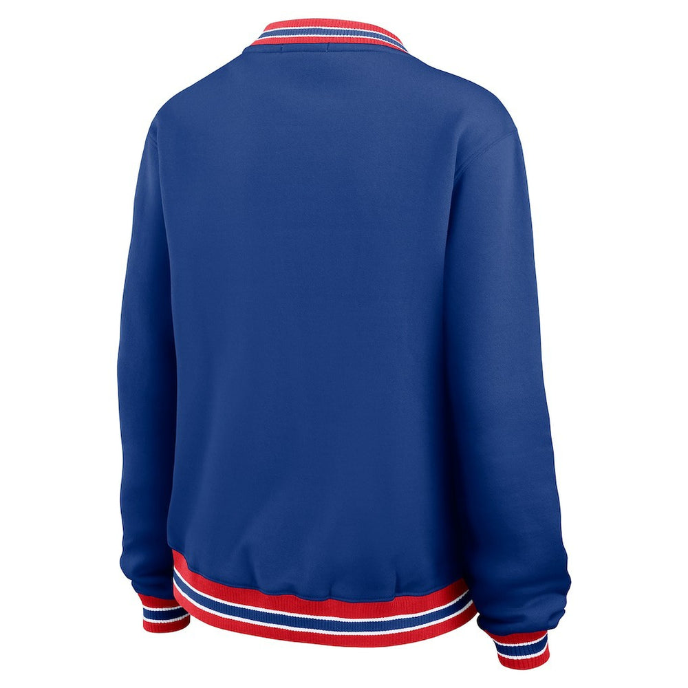 WEAR by Erin Andrews Women's Oversized Long Sleeve V-Neck Sweatshirt - New England Patriots
