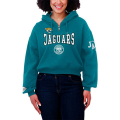 WEAR by Erin Andrews Women's Patch Quarter-Zip Pullover Hoodie - Jacksonville Jaguars