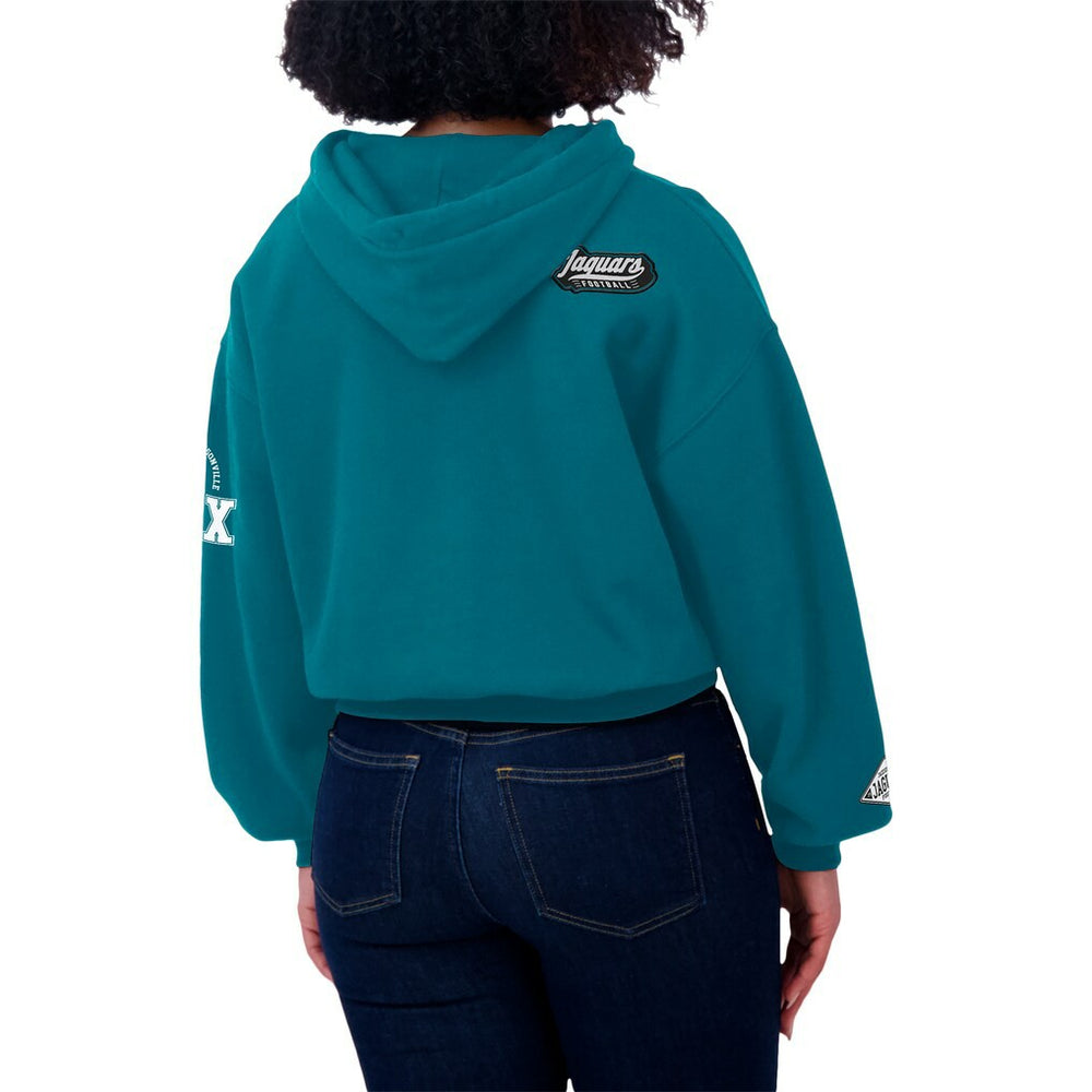 WEAR by Erin Andrews Women's Patch Quarter-Zip Pullover Hoodie - Jacksonville Jaguars