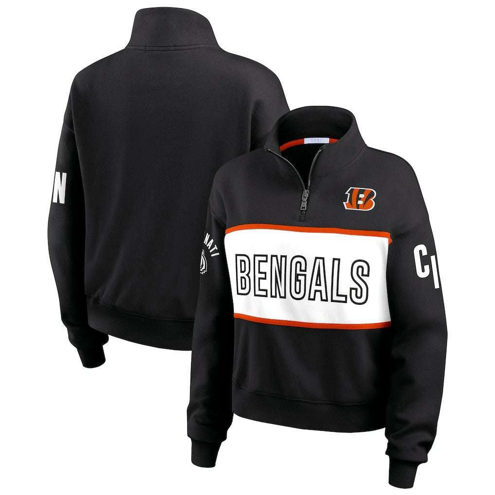 WEAR by Erin Andrews Women's Quarter-Zip Jacket - Cincinnati Bengals