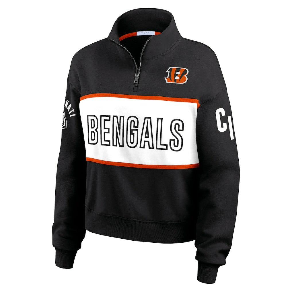 WEAR by Erin Andrews Women's Quarter-Zip Jacket - Cincinnati Bengals