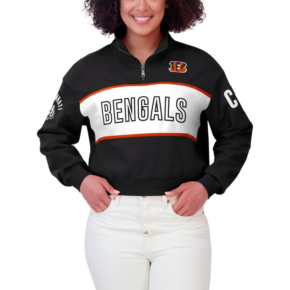 WEAR by Erin Andrews Women's Quarter-Zip Jacket - Cincinnati Bengals