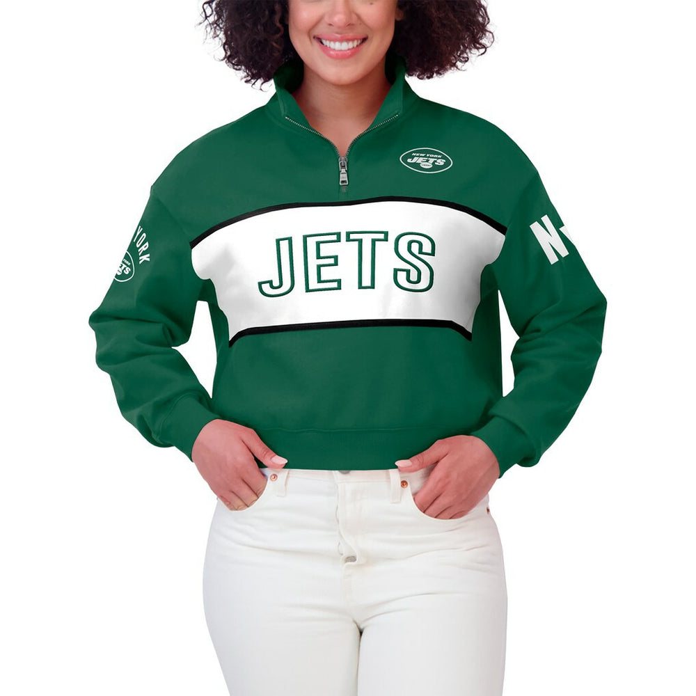 WEAR by Erin Andrews Women's Quarter-Zip Jacket - New York Jets