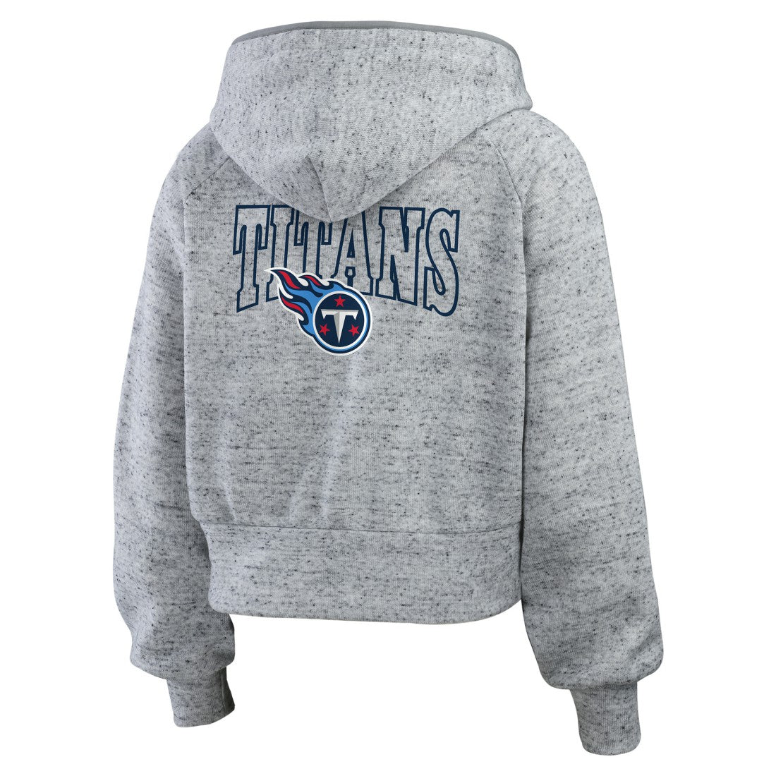 WEAR by Erin Andrews Women's Speckled Fleece Cropped Full-Zip Hoodie - Tennessee Titans