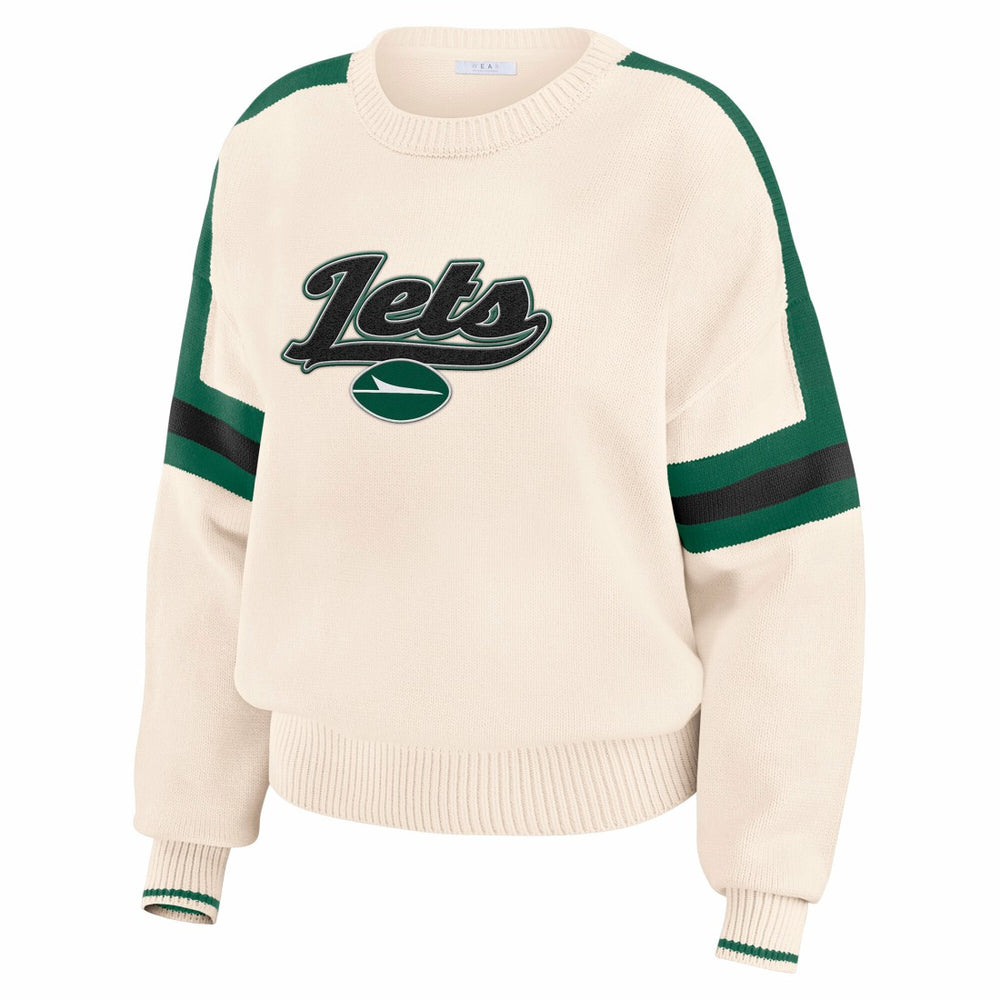 WEAR by Erin Andrews Women's Stripe Pullover Sweater - New York Jets