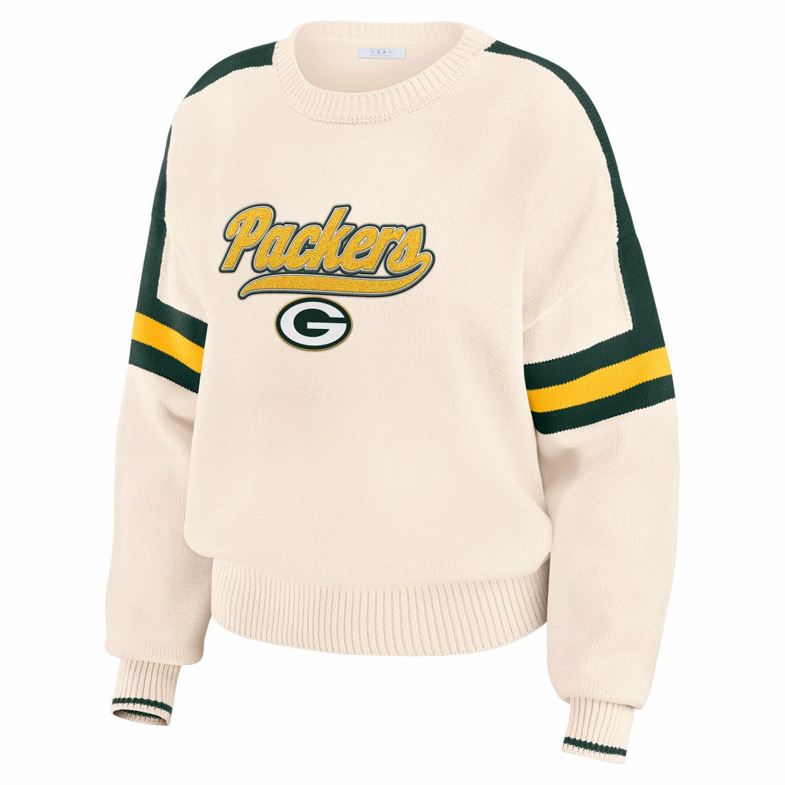 WEAR by Erin Andrews Women's Stripe Pullover Sweater - Green Bay Packers