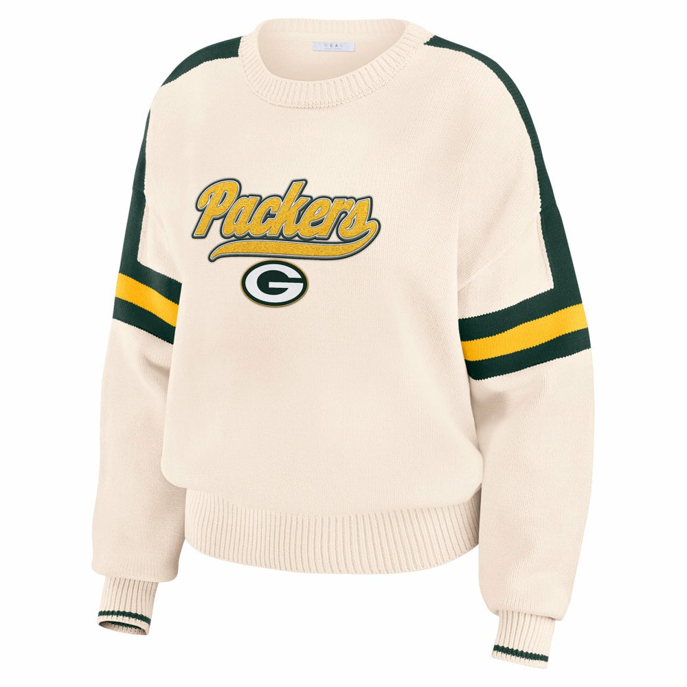WEAR by Erin Andrews Women's Stripe Pullover Sweater - Green Bay Packers