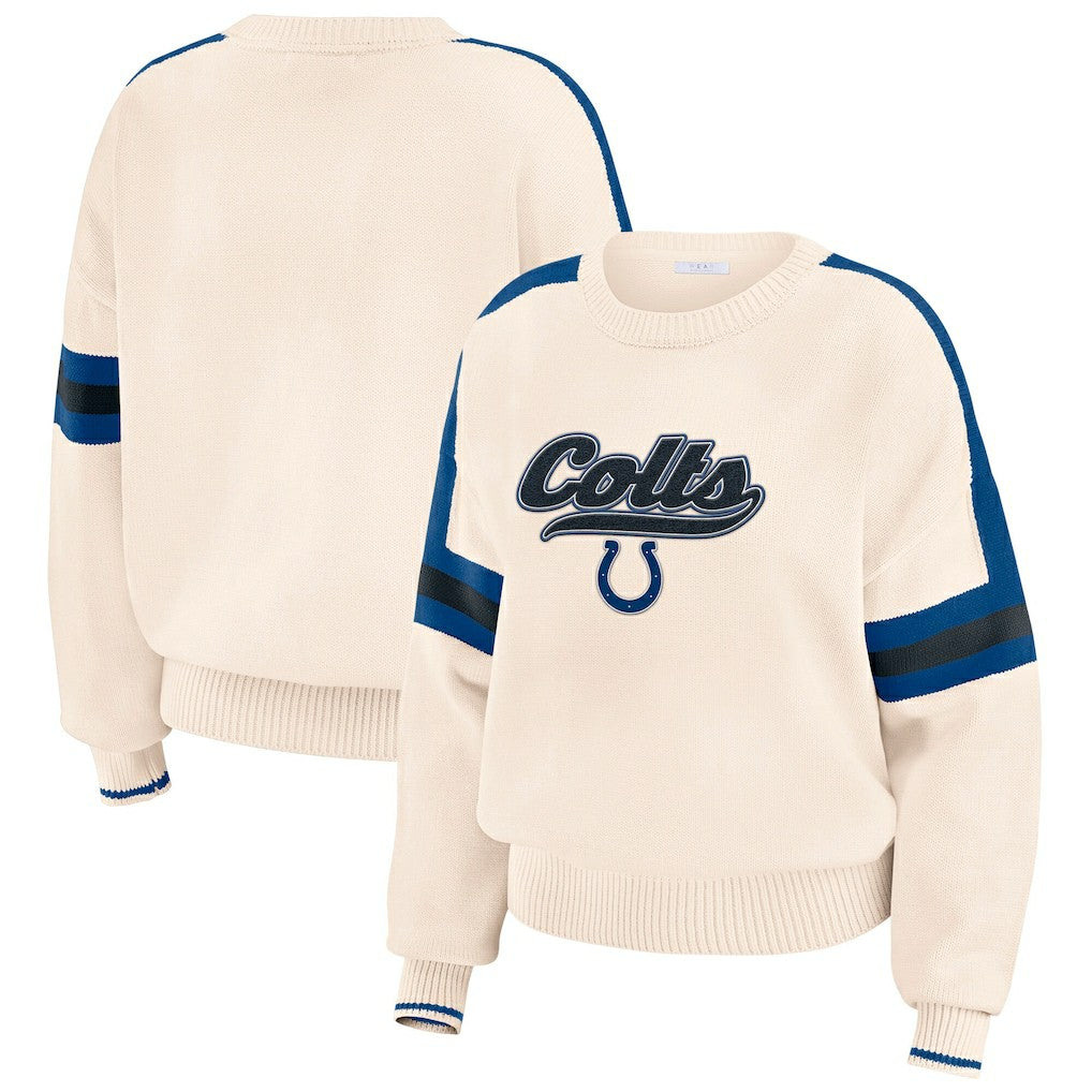 WEAR by Erin Andrews Women's Stripe Pullover Sweater - Indianapolis Colts