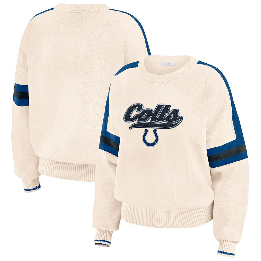 WEAR by Erin Andrews Women's Stripe Pullover Sweater - Indianapolis Colts