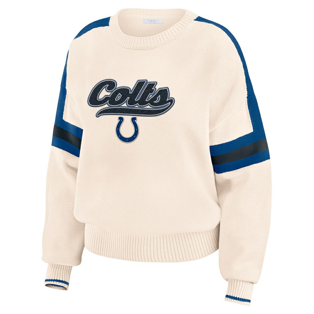 WEAR by Erin Andrews Women's Stripe Pullover Sweater - Indianapolis Colts