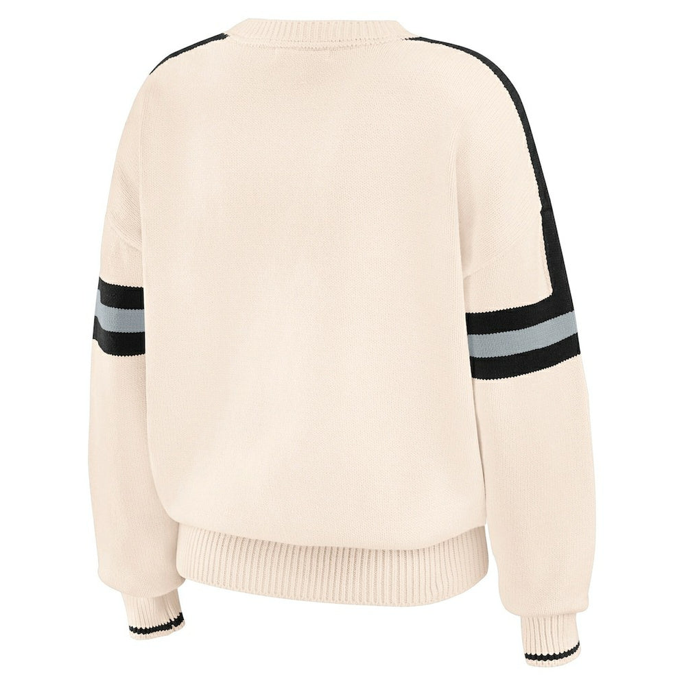 WEAR by Erin Andrews Women's Stripe Pullover Sweater - Las Vegas Raiders