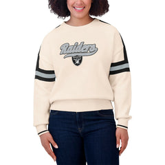 WEAR by Erin Andrews Women's Stripe Pullover Sweater - Las Vegas Raiders