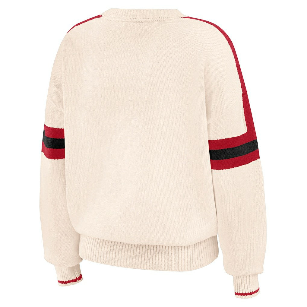 WEAR by Erin Andrews Women's Stripe Pullover Sweater - San Francisco 49ers