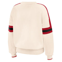 WEAR by Erin Andrews Women's Stripe Pullover Sweater - San Francisco 49ers
