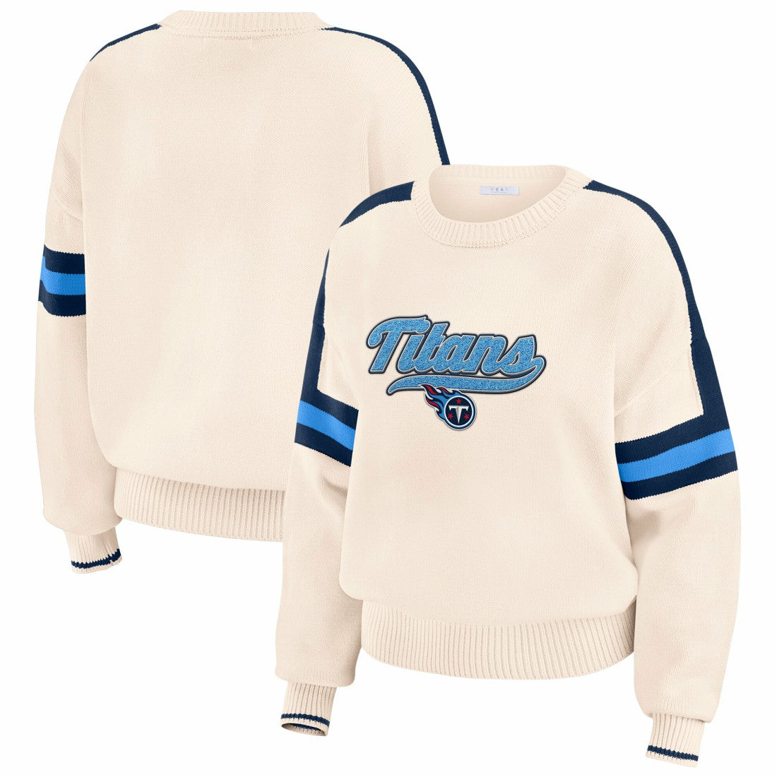 WEAR by Erin Andrews Women's Stripe Pullover Sweater - Tennessee Titans
