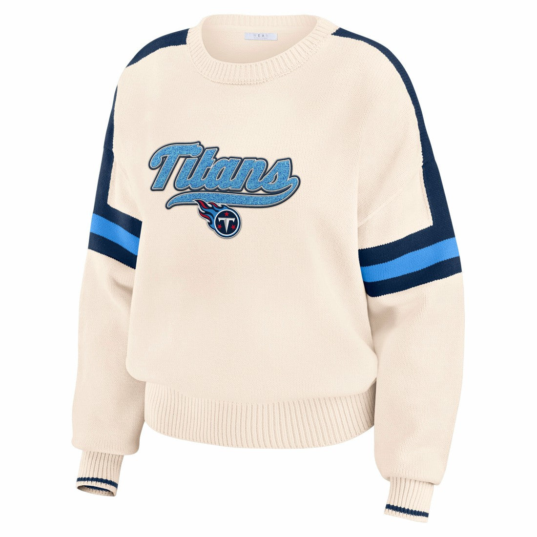WEAR by Erin Andrews Women's Stripe Pullover Sweater - Tennessee Titans
