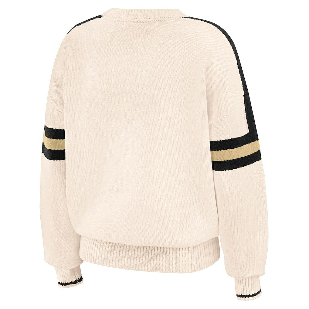 WEAR by Erin Andrews Women's Stripe Pullover Sweater - New Orleans Saints