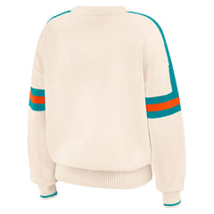 WEAR by Erin Andrews Women's Stripe Pullover Sweater - Miami Dolphins