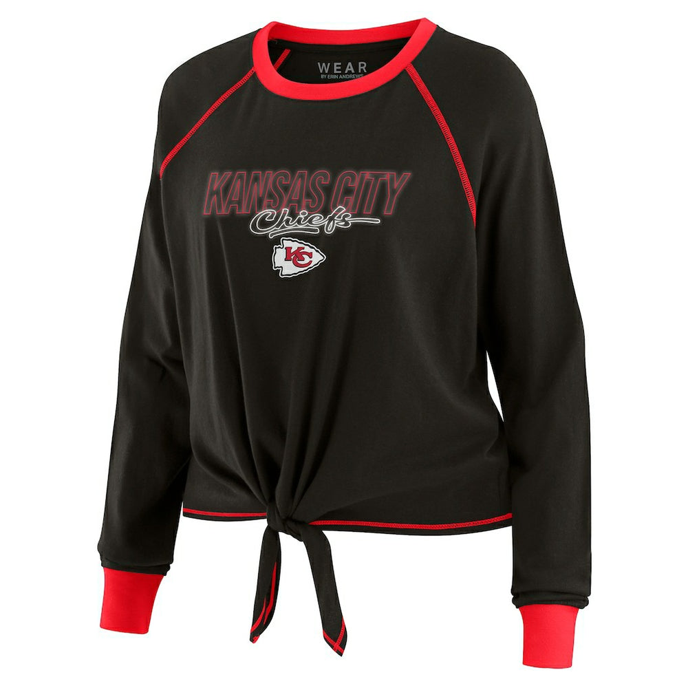 WEAR by Erin Andrews Women's Tie-Front Long Sleeve T-Shirt - Kansas City Chiefs