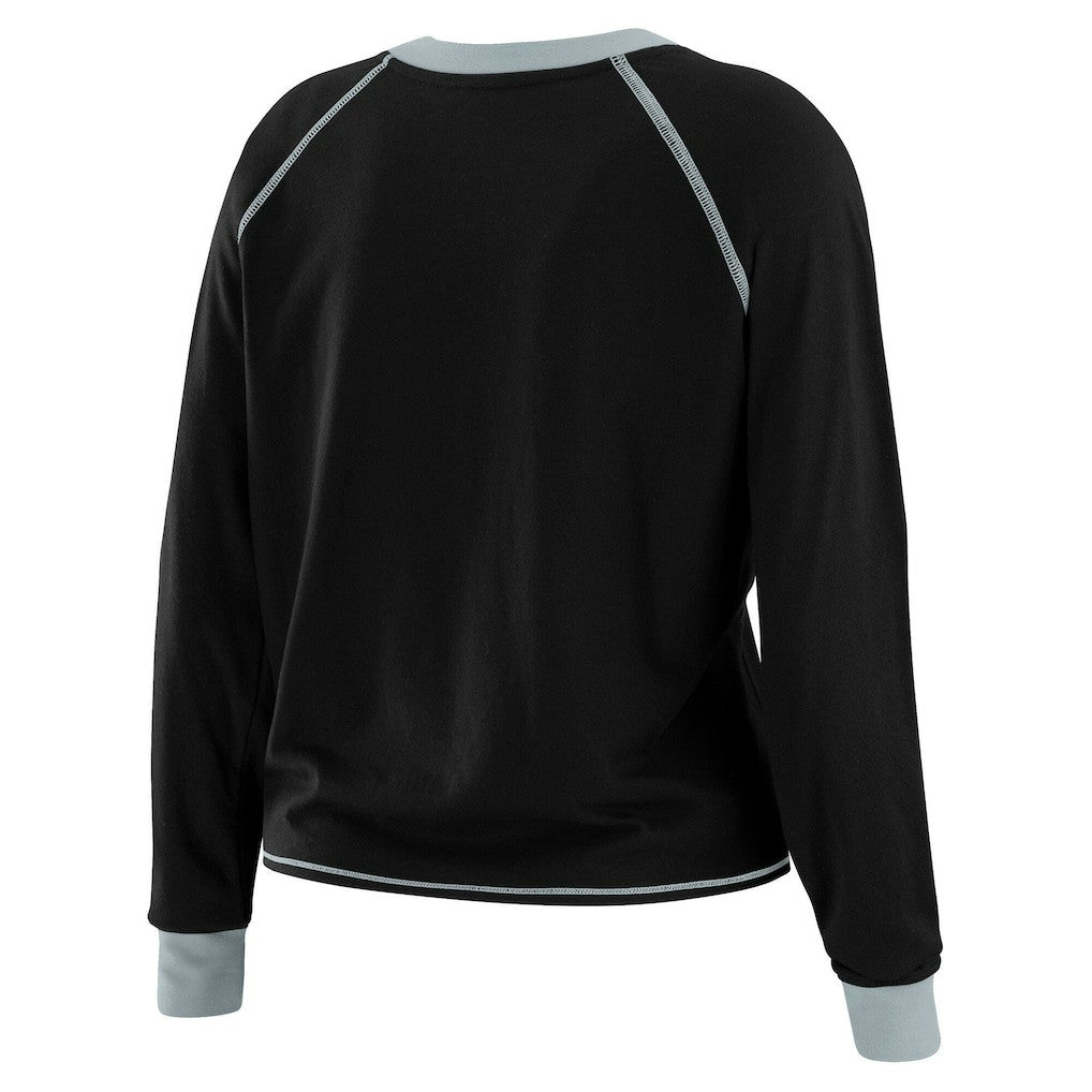WEAR by Erin Andrews Women's Tie-Front Long Sleeve T-Shirt - Las Vegas Raiders